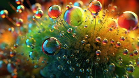 Fantastic abstract alien organic tissue. microbiology research. Generative AI. Illustration for banner, poster, cover, brochure or presentation.の素材
