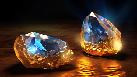 Crystals with druze. Generative AI. Illustration for banner, poster, cover, brochure or presentation.の素材