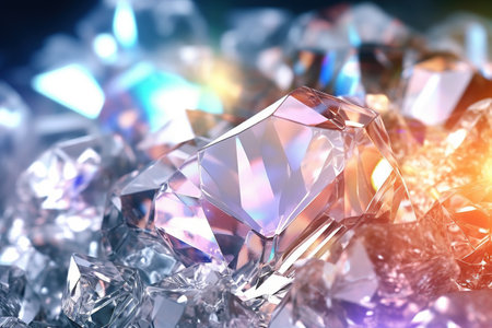 Crystals with druze. Generative AI. Illustration for banner, poster, cover, brochure or presentation.の素材