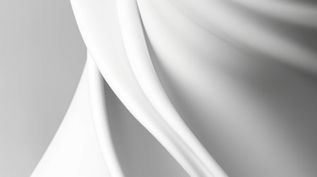 fabric. Wavy folds. Abstract elegant background for design. Delicate and elegant white silk cloth. Generative AI. Illustration for banner, poster, cover, brochure or presentation.の素材