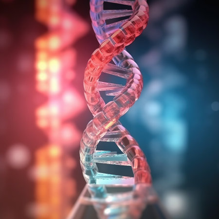 Molecular structure of DNA. Concept of genetics, science and medicine. Design of genetic information. Generative AI for banner, poster, cover, brochure or presentation.の素材