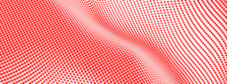 Wavy surface with optical illusion. Abstract polka dots pattern. Vector illustration.のイラスト素材