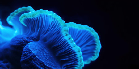 Close up of a coral reef under the sea. underwater life. Generative AI. Illustration for banner, poster, cover, brochure or presentation.の素材