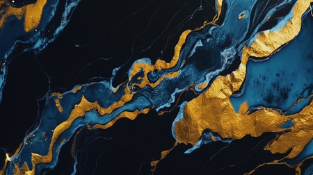 Marble background with glowing golden veins. Tender and dream design. Generative AI. Illustration for banner, poster, cover, brochure, presentation, print ads or packaging design template.の素材