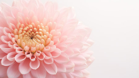 Dahlia petals macro. Chrysanthemum flowerhead. Floral abstract background. Generative AI. Illustration for banner, poster, cover, brochure or presentation.の素材