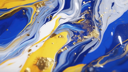 Background with liquid colored swirls and dye blends. mixing paint effect. Abstract backdrop with bright blended colors. Generative AI. Illustration for banner, poster, cover, brochure or presentationの素材