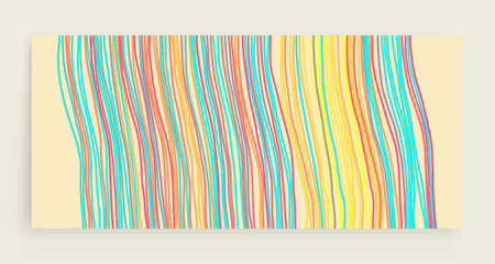 Irregular vertical lines pattern in perspective. Geometric wallpaper with stripes. Strips similar to threads. Cover design template. Vector illustration.のイラスト素材