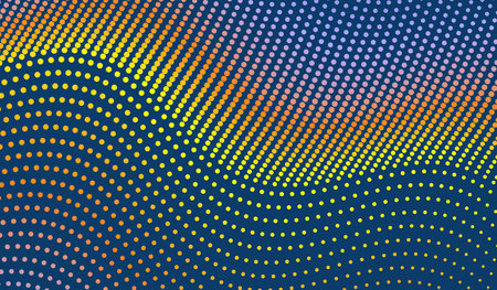 Wavy dotted background. Abstract polka dots pattern. 3d vector illustration with particles.のイラスト素材