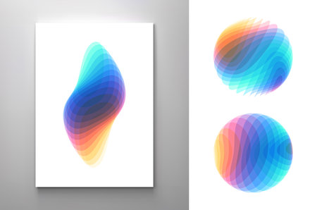 Set of various overlapping elements. Abstract geometric design. Vector illustration for banners, placards, posters or flyers.のイラスト素材