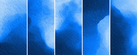 Blue abstract background with polygonal structure. water surface. Wavy grid background. Mosaic. Creased texture. 3D vector illustration for brochure, poster, presentation, flyer or banner.のイラスト素材