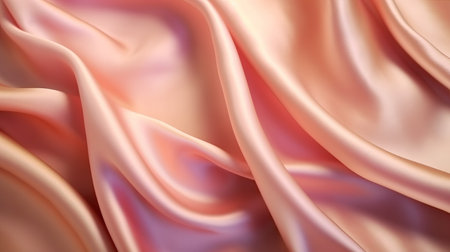 Smooth elegant silk with wavy folds in full screen. Abstract elegant background for design. Delicate and elegant cloth. Generative AI. Illustration for banner, poster, cover, brochure or presentation.の素材