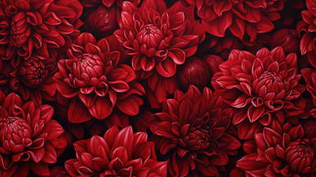 Fresh beautiful red peony flowers in full bloom. Generative AI. Illustration for banner, poster, cover, brochure or presentation.の素材