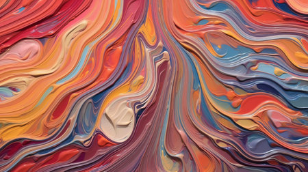 Original acrylic or oil painting background made with paint strokes. Interior painting. Mixed paints with gradient vivid colors. Generative AI. Illustration for cover, brochure or presentation.の素材