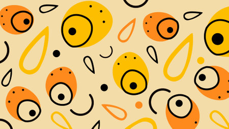 Teardrop Abstract Face Shapes Background