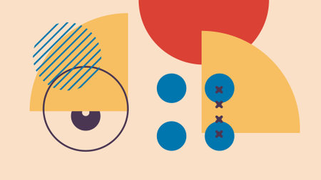 Abstract Geometric Design with Circular Quarterのイラスト素材