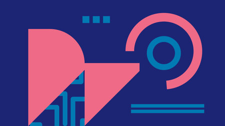 Geometric Abstract Pink and Blue Background