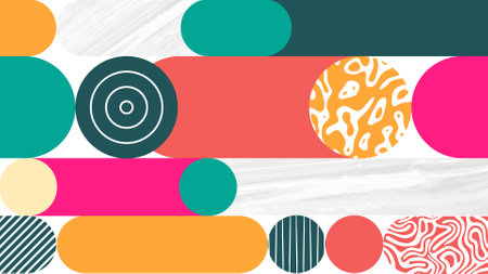 Colorful Geometric Blob Shapes on White