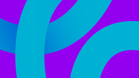 Cyan Ribbons on Vivid Purple Abstract Backgroundのイラスト素材