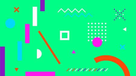 Neon Abstract Background on Green Backgroundのイラスト素材