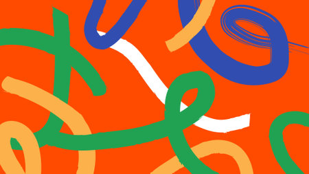 Energetic Colorful Swirls on Red Abstractのイラスト素材