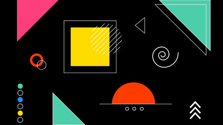 Abstract Retro Memphis Backgroundのイラスト素材