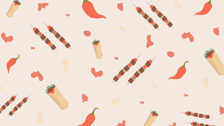 Chili and Sausage Skewers Backgroundのイラスト素材