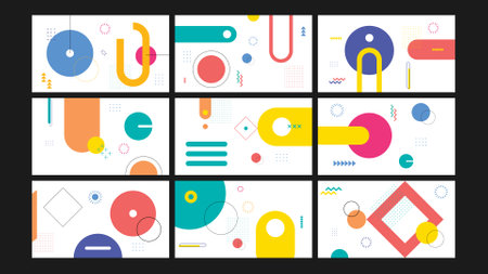 Modern Geometric Background Setのイラスト素材