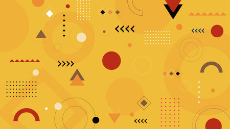 Yellow Abstract Elements with Arrow Accentsのイラスト素材