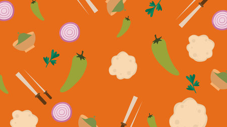 Grilled vegetable kebab backgroundのイラスト素材