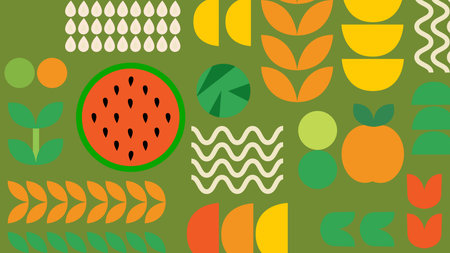 Green Natural Harvest Backgroundのイラスト素材