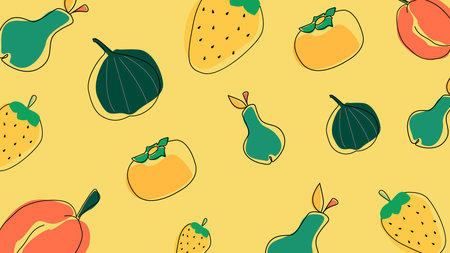 Pear and fig fruit backgroundのイラスト素材
