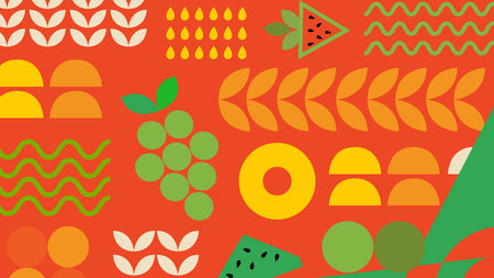 Bright Fruit Icons Backgroundのイラスト素材