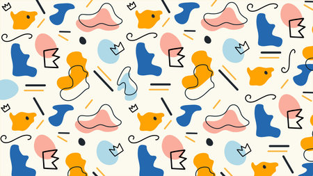 Playful Abstract Geometric Art Backgroundの写真素材