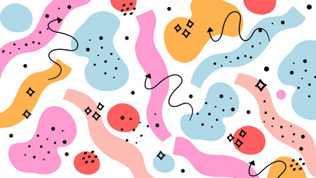 Abstract Circular Elements with Playful Color