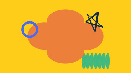 Color Block Shapes on Yellow Background