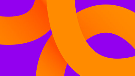 Abstract Orange Gradient Ribbons on Purple