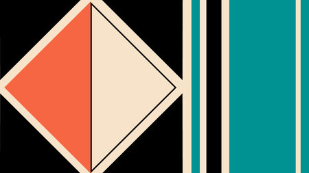 Bold Abstract Triangles on Beige Background