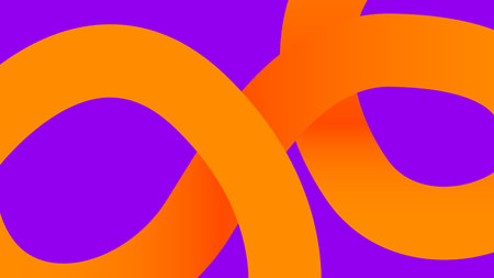 Overlapping Orange Curves on Vibrant Purple
