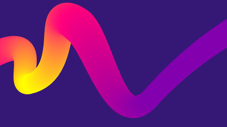 Gradient Ribbon Stroke on Purple Background