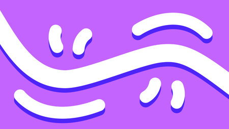Smooth White Doodle Flow on Purple Backgroundの写真素材