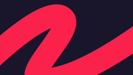 Smooth Abstract Red Line Art on Dark Canvasの写真素材