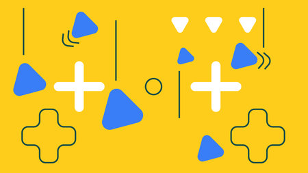 Bright Abstract Composition with Triangles Plus
