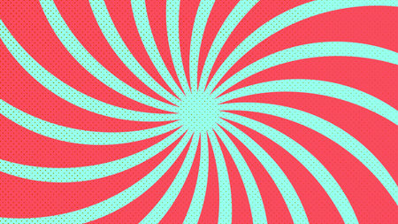 Turquoise Spiral Burst on Red Background