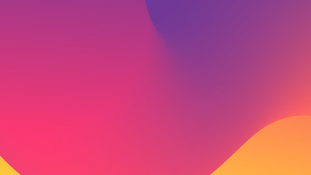 Smooth Blend of Pink, Purple, and Yellow in Abstract Curved Shapes, Creating A Digital Backdrop with...