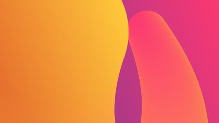 Colorful fluid shapes in yellow and pink blending into each other with smooth gradients on a modern...