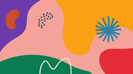High contrast abstract art background with bold color blocks and hand-drawn elements for a striking...