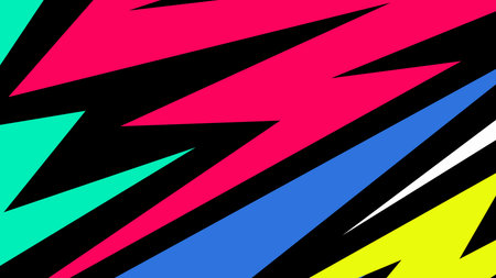 Eye-catching abstract background featuring purple, white, and red diagonal shapes with bold visual...