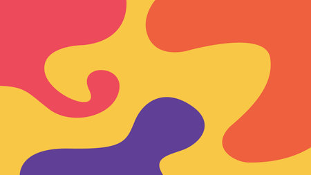 Modern geometric composition with white and violet shapes over orange. Great for posters, branding, and graphic projects.の写真素材