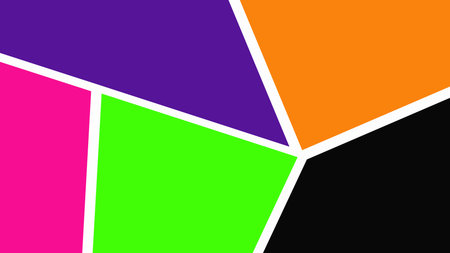 Playful pizza background featuring cheese slices, tomato, bell pepper, and pizza cutters. Perfect for Italian restaurant themes or fun food projects.の写真素材