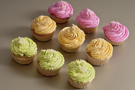 muffins with creamの写真素材